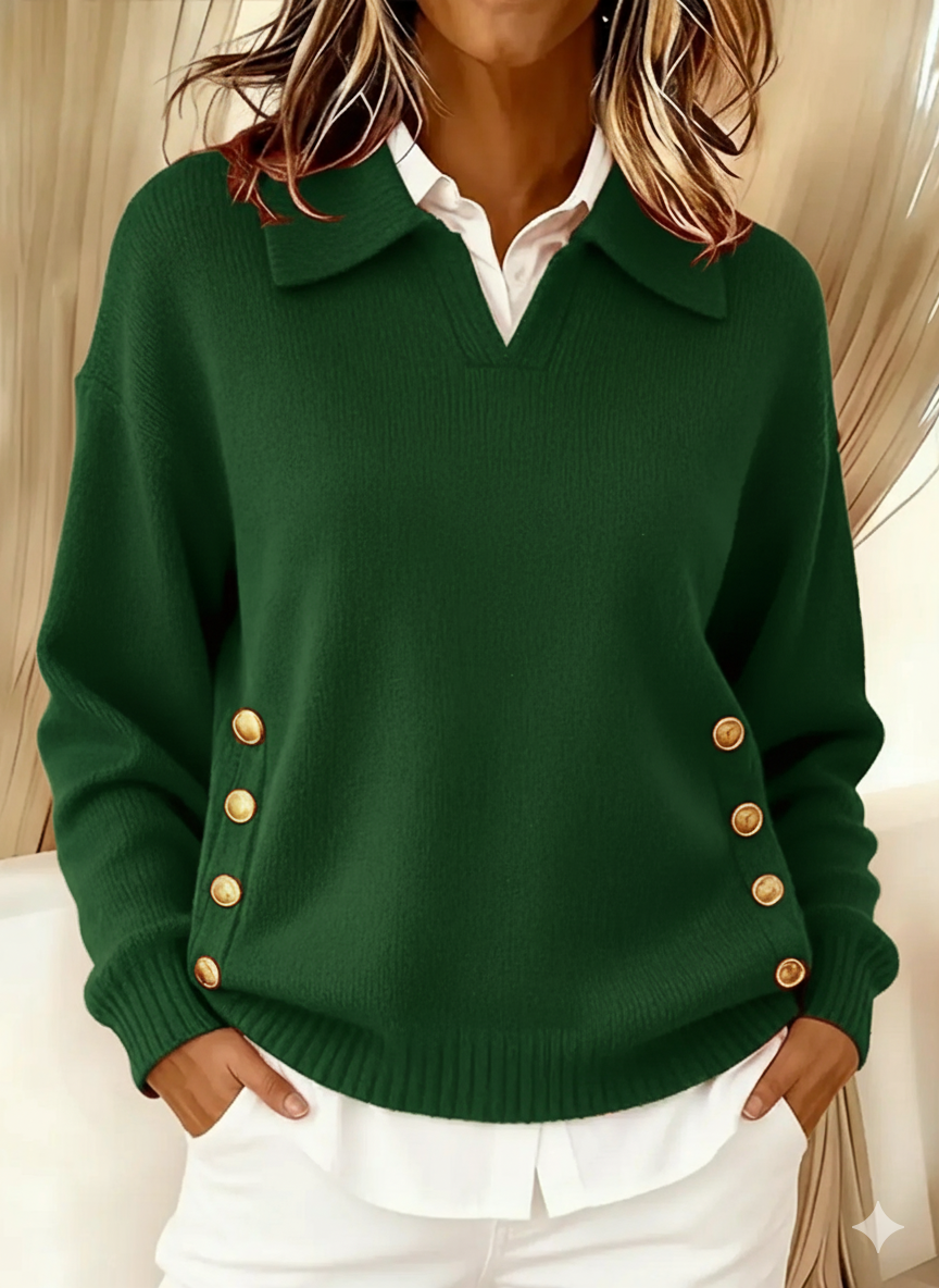 Erminia | Polo-Collar Sweater with Buttons