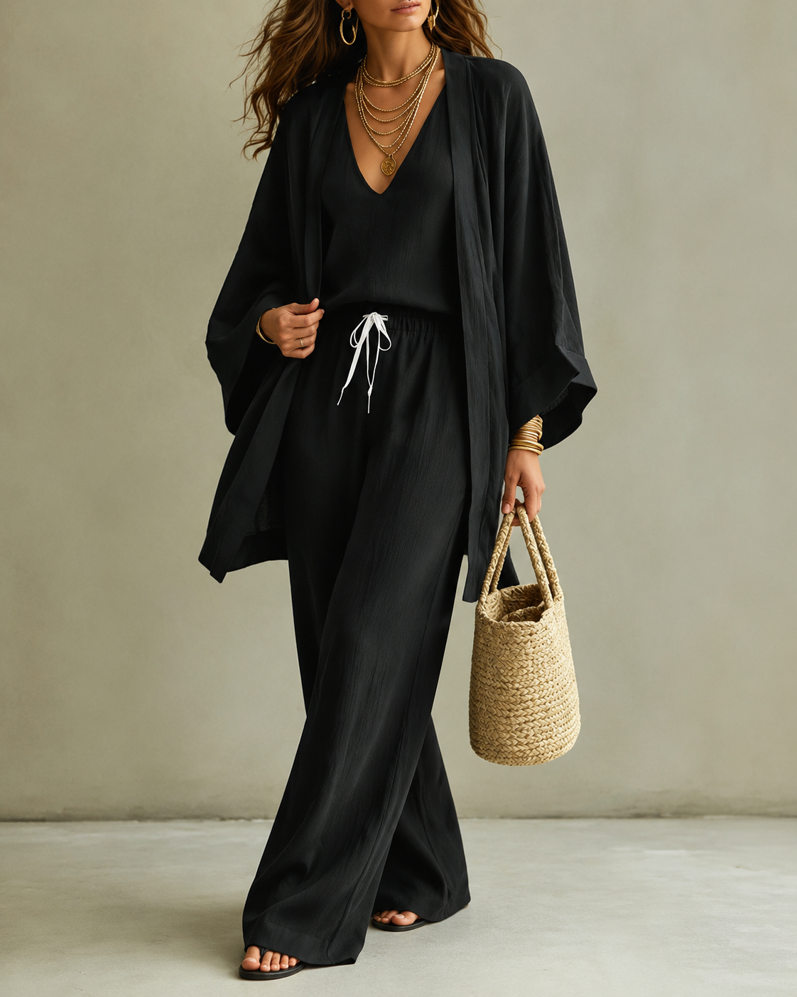 Amber™ | Relaxed 3-Piece Set with Opaque Pants