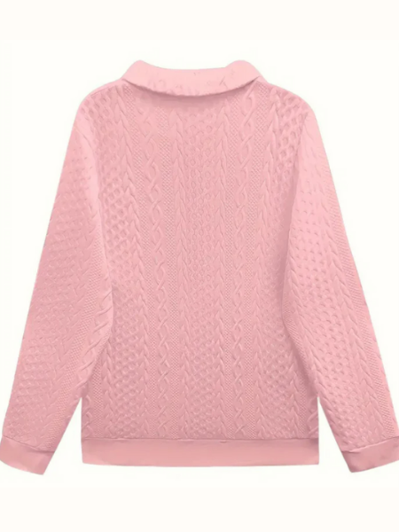 Zoe Cable Knit Zip-Up Sweater