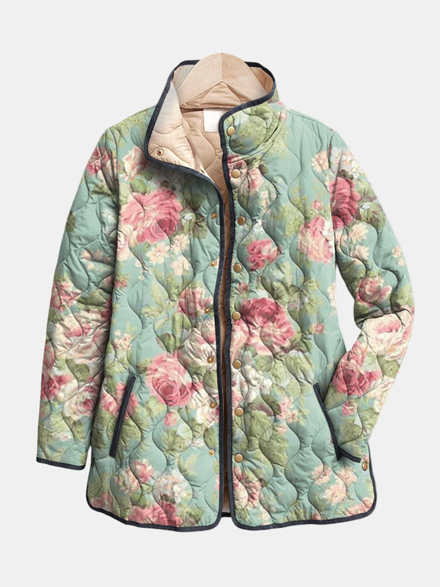 Maeve | Quilted Jacket with Light Vintage Roses