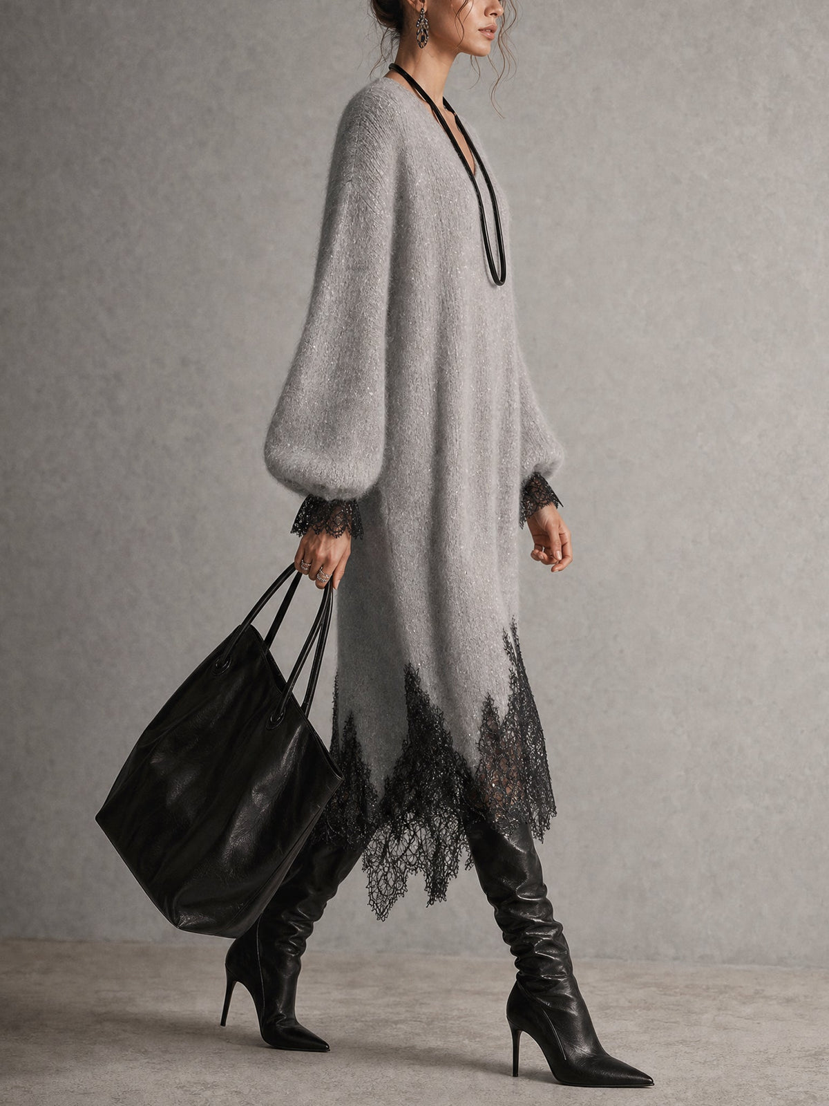 Sedona Elegant Shimmer Knit Midi Dress