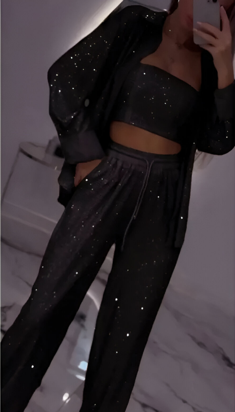 Nola™ | Modern Sequin 3-Piece Lounge Set