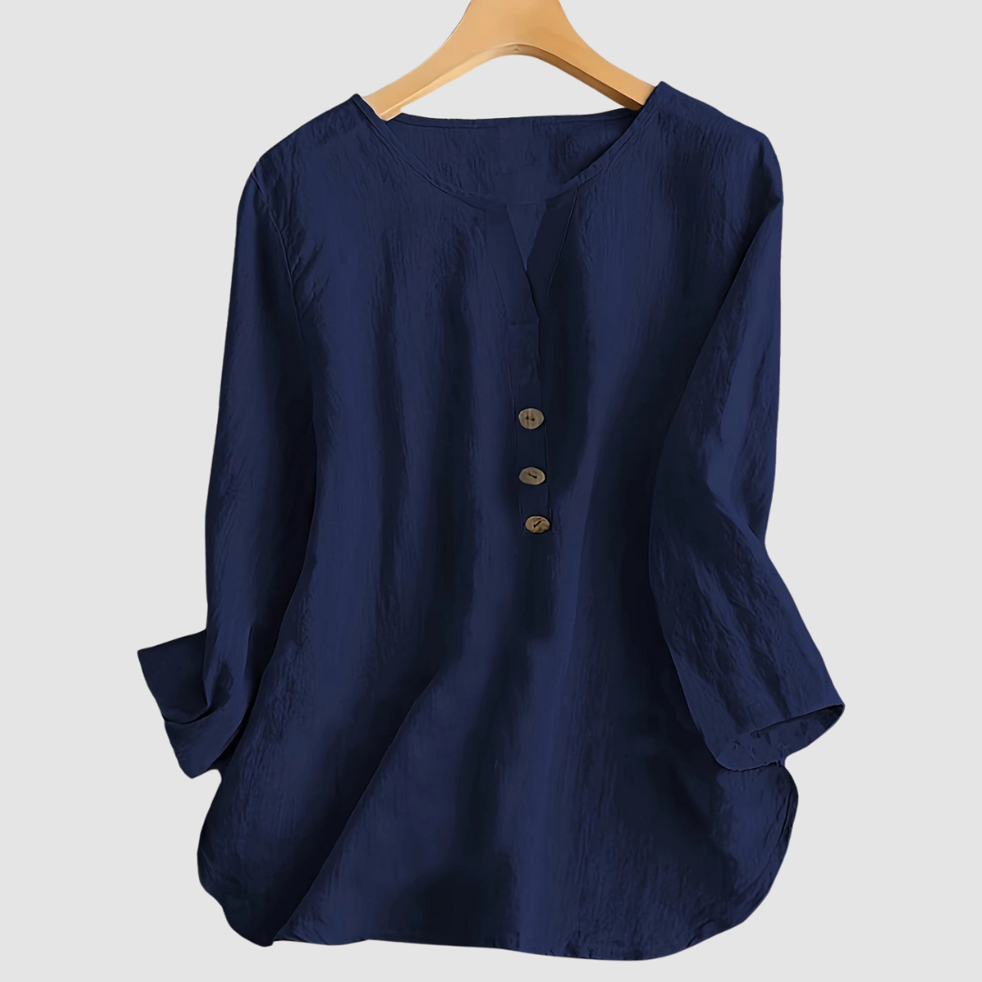 Melisa™ Casual Cotton & Linen Blouse