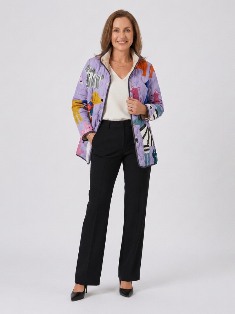 Grainne | Quilted Jacket Little Dogs Michèle