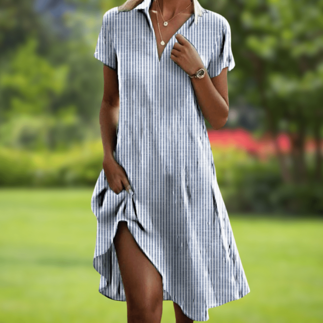 Lucille | Flowing Garden-Print Dress