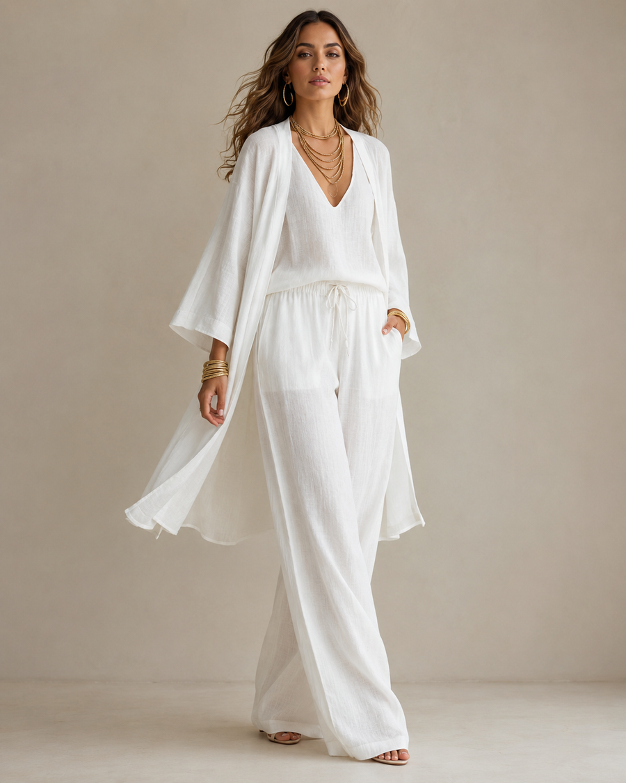 Amber™ | Relaxed 3-Piece Set with Opaque Pants
