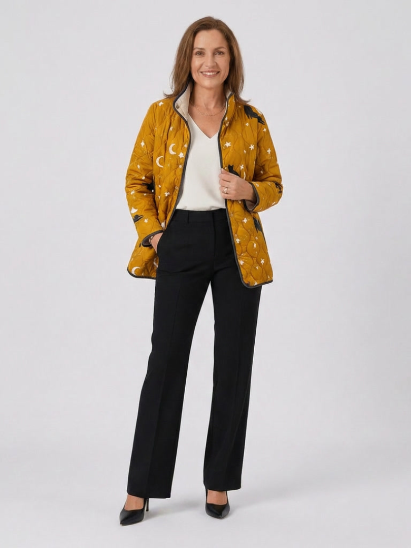 Sinéad | Quilted Jacket with Cats and Stars Nicole