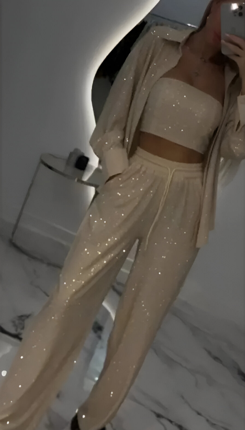 Nola™ | Modern Sequin 3-Piece Lounge Set