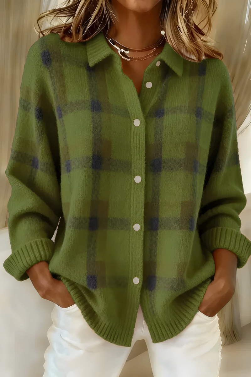 Candela | Plaid Knit Shacket
