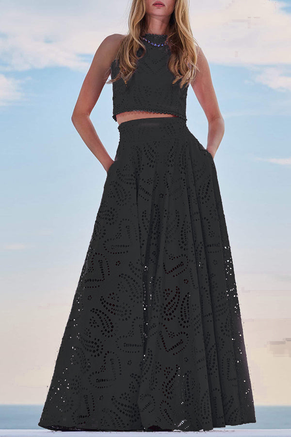 Larissa™ Embroidered Top & High-Waist Maxi Skirt Set