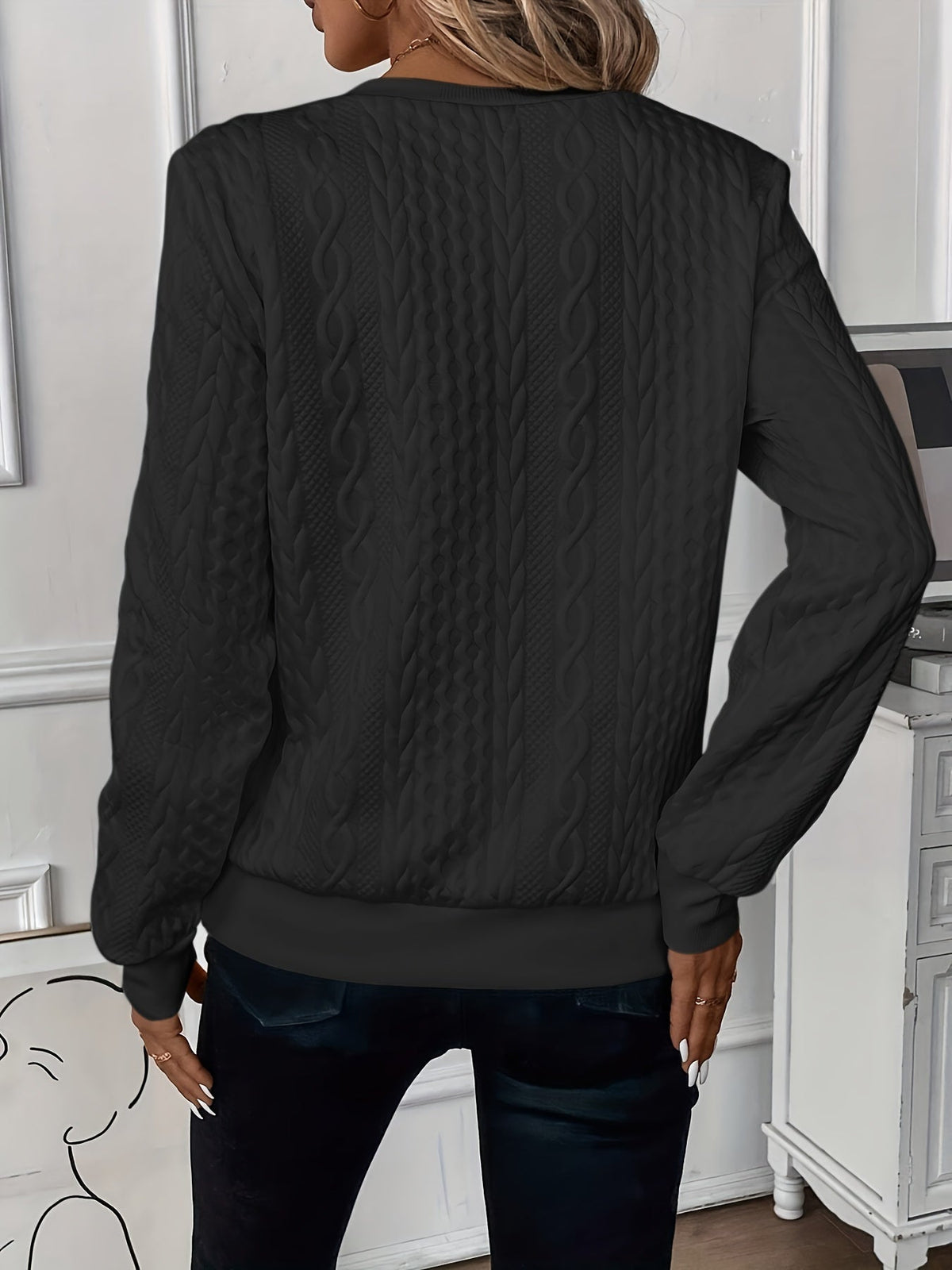 Zoe Cable Knit Zip-Up Sweater