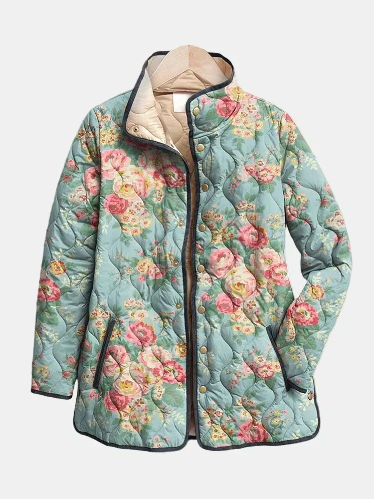 Clodagh | Quilted Jacket Celadon Roses Mathilde