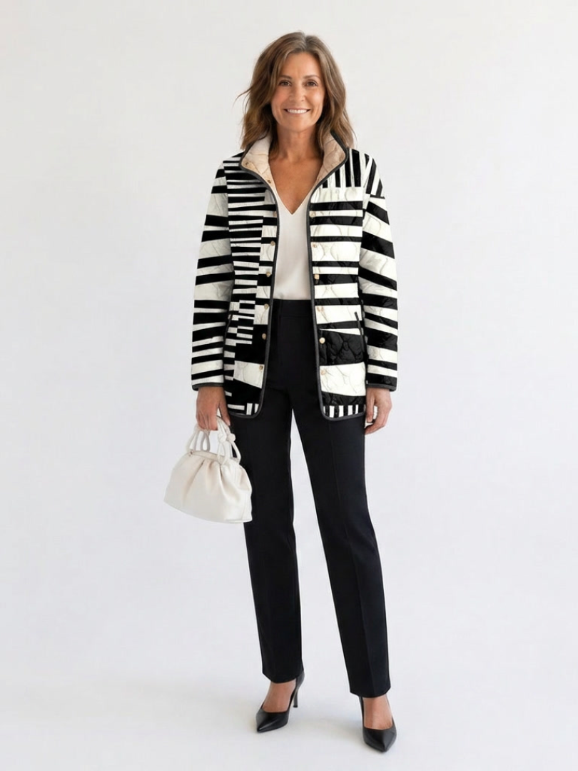 Machteld | Quilted Jacket with Graphic Stripes Véronique