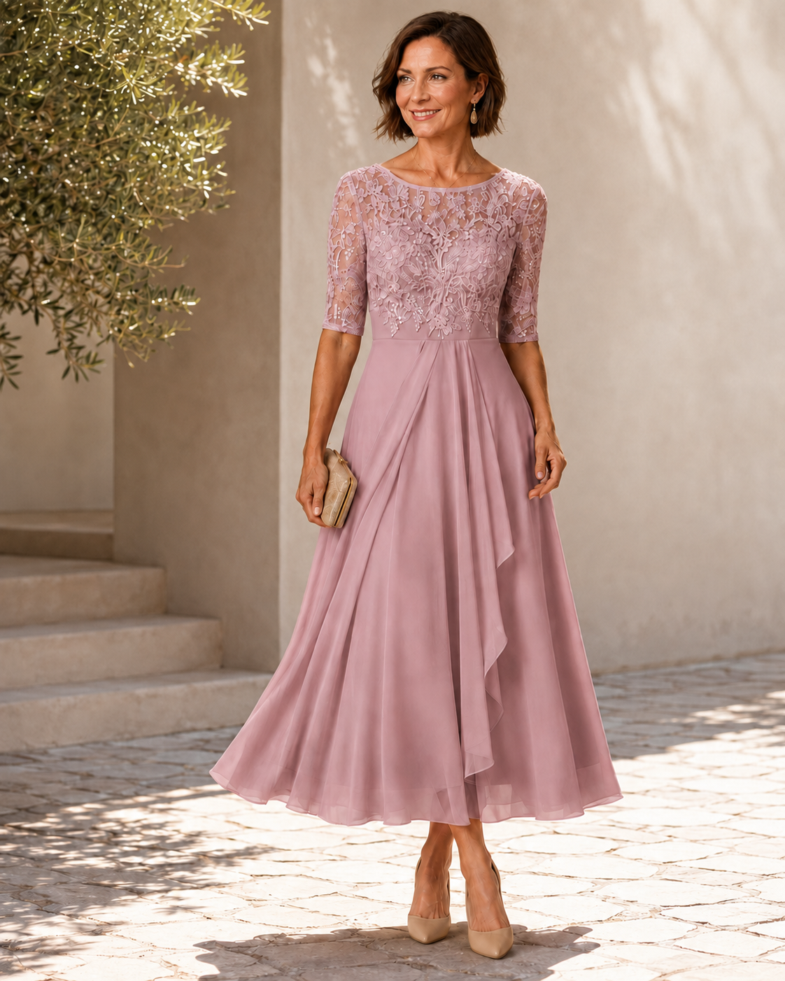 Rosa – The Flattering Lace Midi Dress (kopie)
