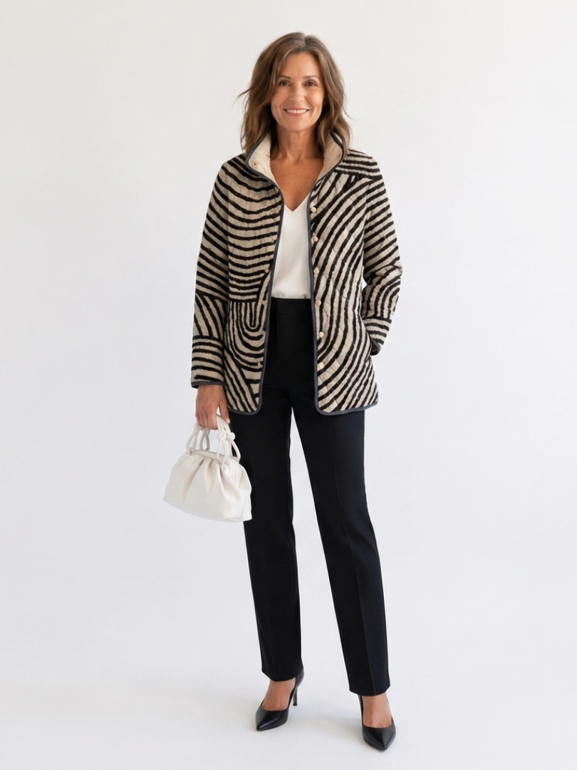 Veerle | Quilted Jacket with Hand-Drawn Circles Léa