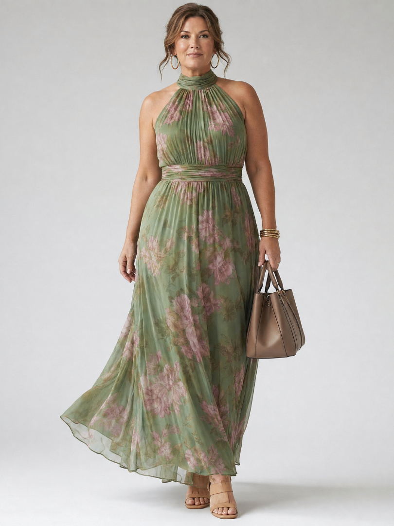 Mirelle™ Gathered Halter Midi Dress