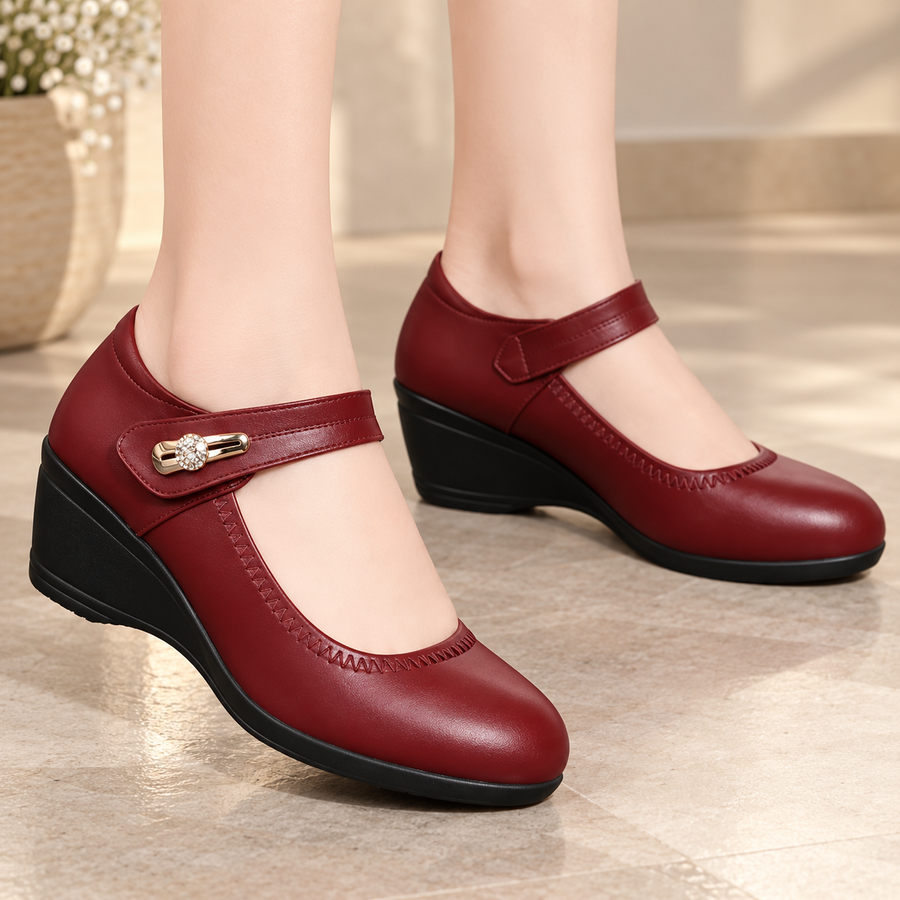 Nola™ | Comfortable Faux Leather Wedge Shoes