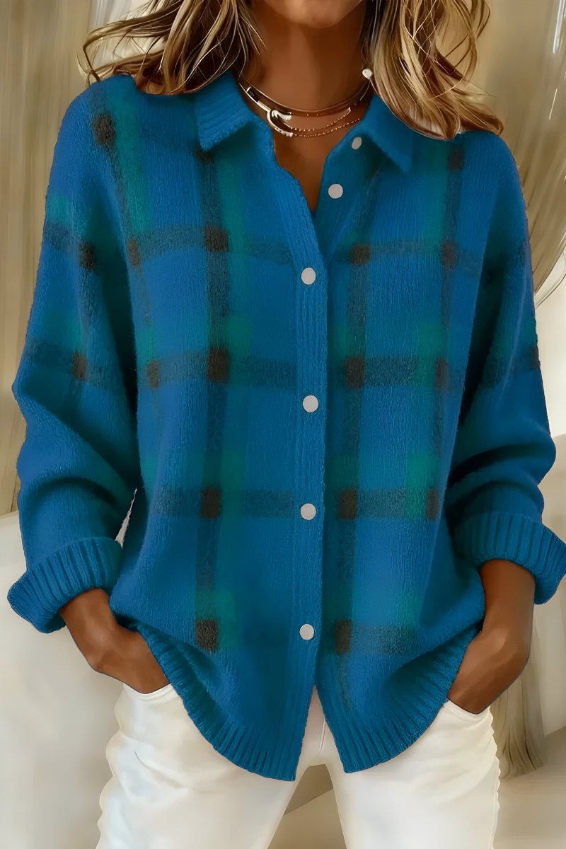 Candela | Plaid Knit Shacket