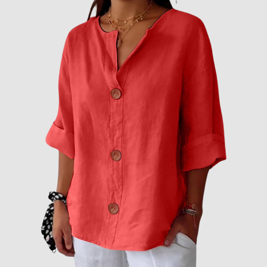 Leah™ Casual Linen Blouse