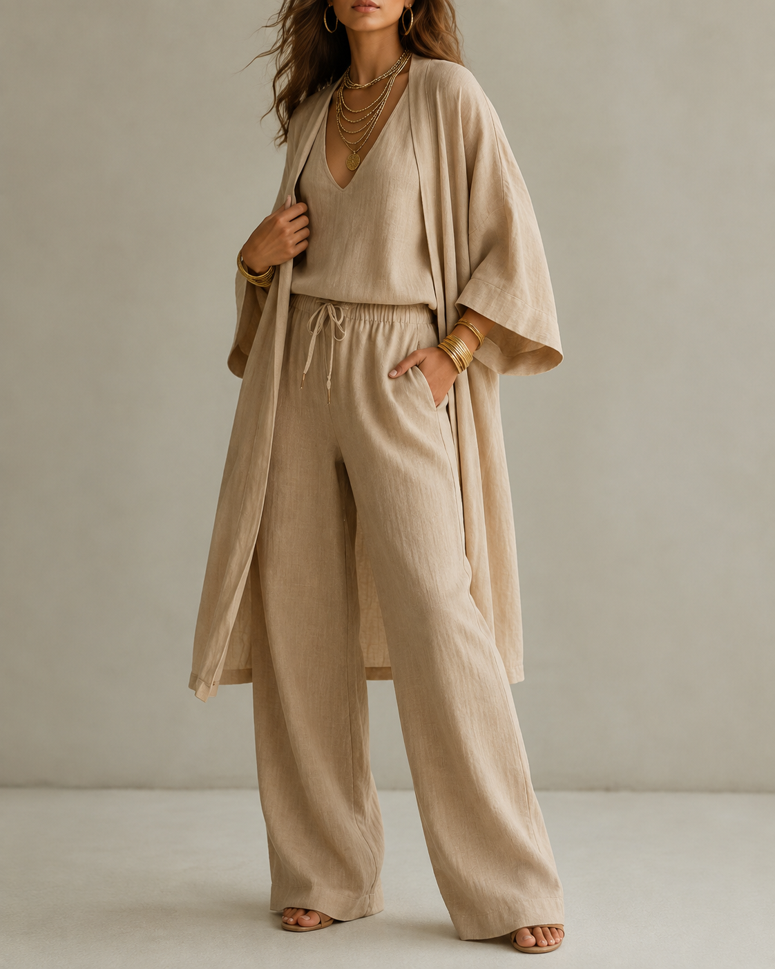 Amber™ | Relaxed 3-Piece Set with Opaque Pants