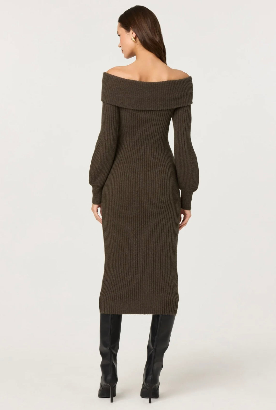 ASTR The Label Tilde Off Shoulder Midi Sweater Dress