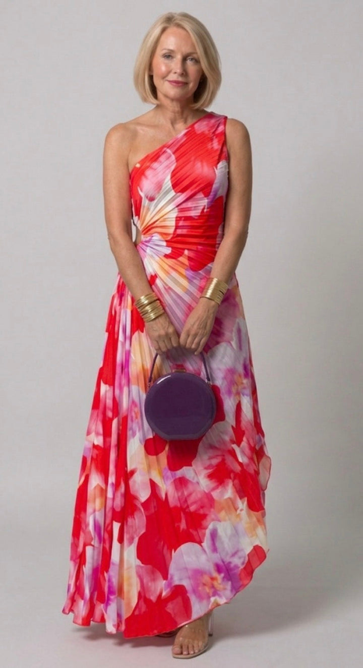 Violet & Grace™ | Pleated One-Shoulder Dress