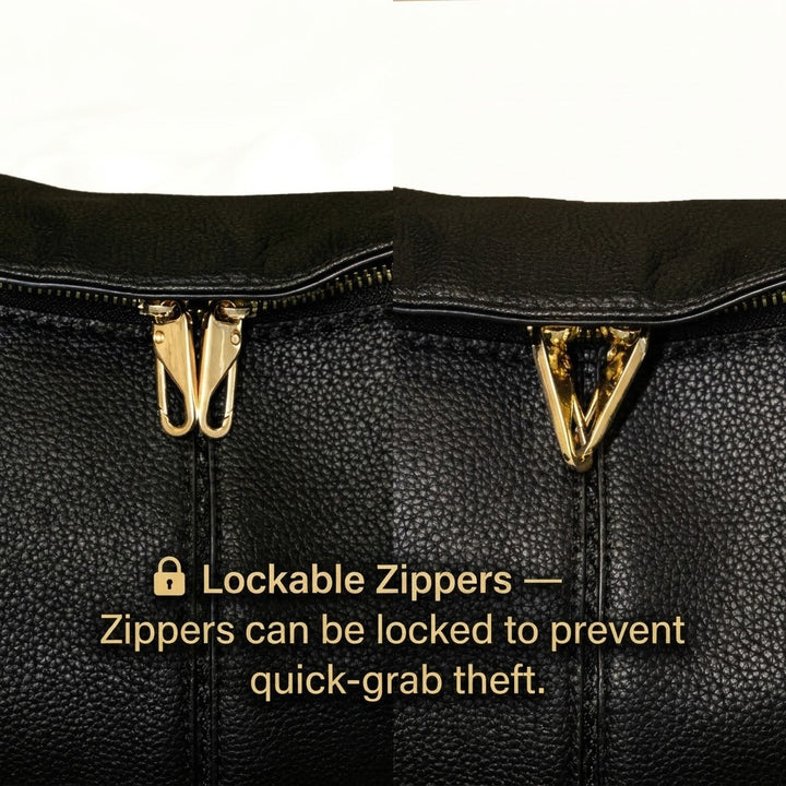 Luxury Leather Hobo Anti-Theft Handbag 2.0 + FREE Pouch Wallet (6-Layer Security Edition)