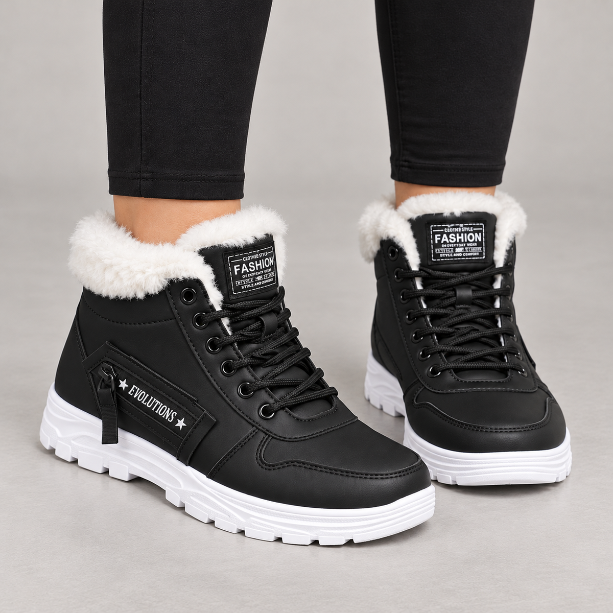 Warm Women's Winter Ankle Boots with Plush Lining