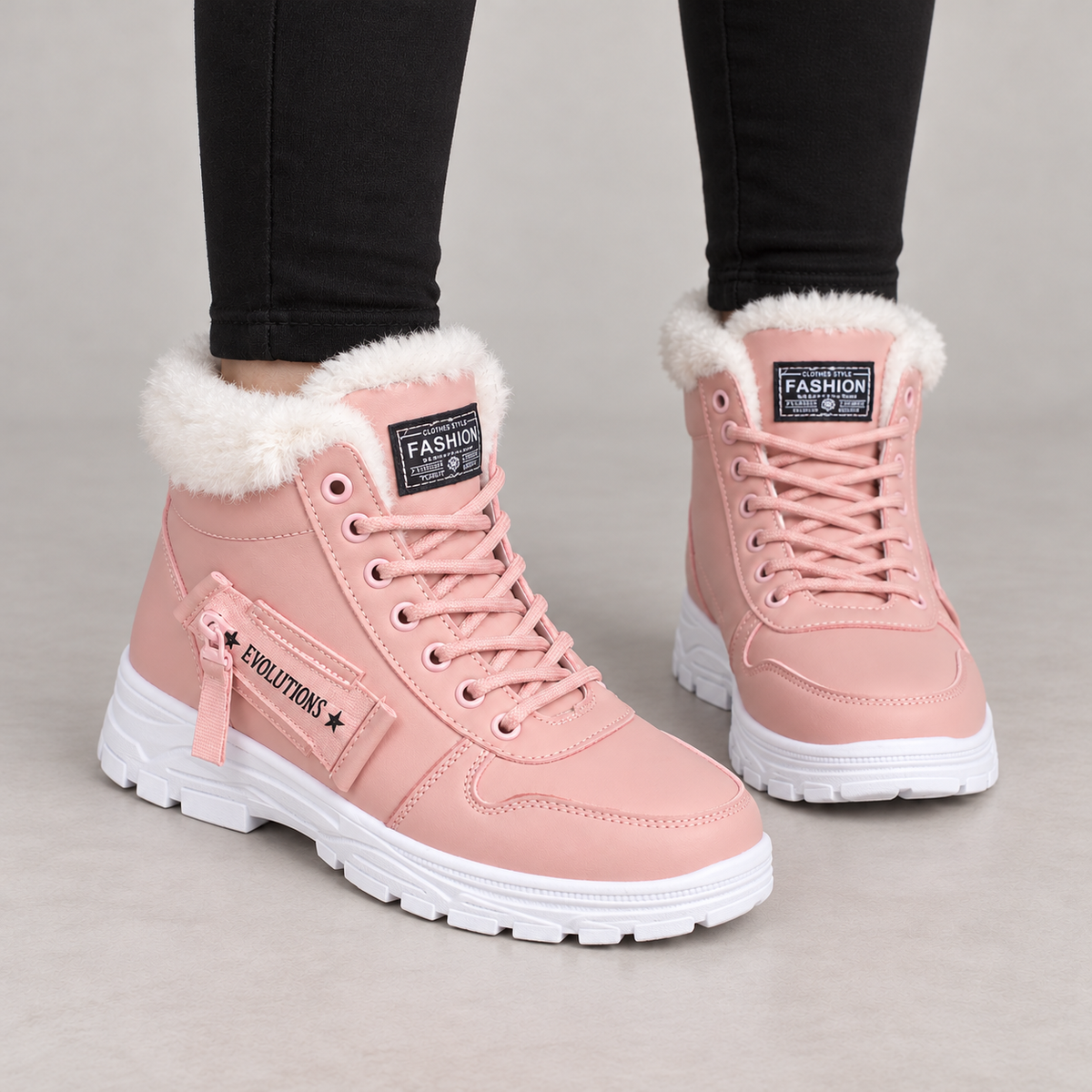 Warm Women's Winter Ankle Boots with Plush Lining