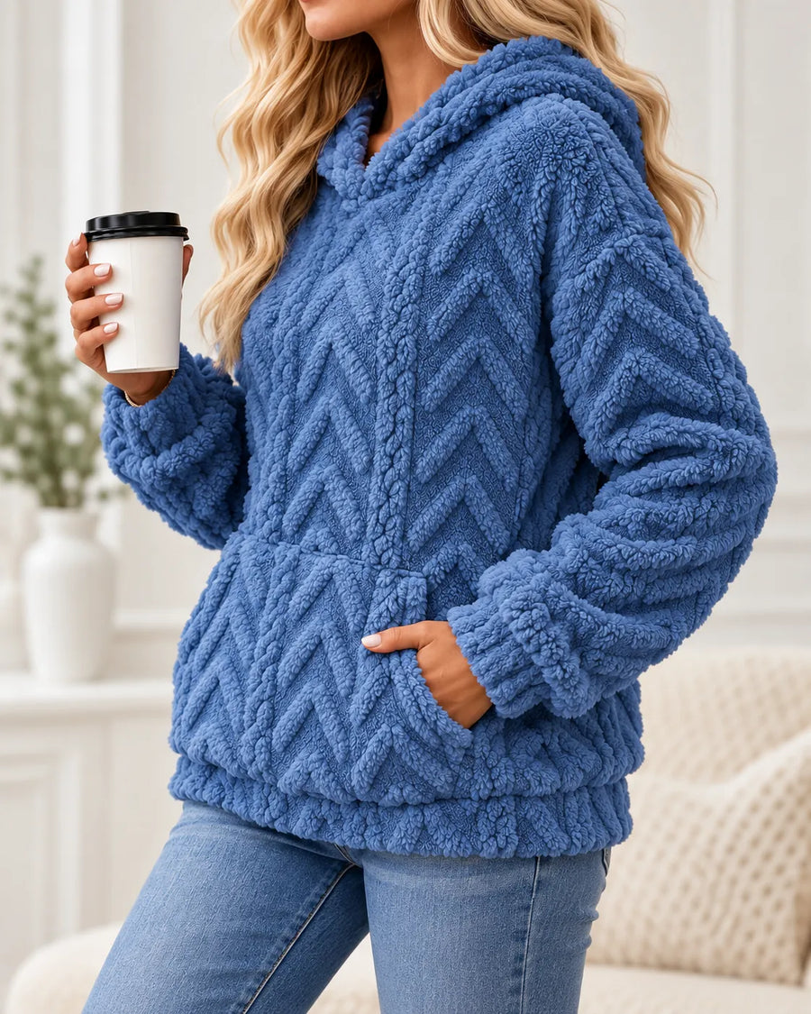 Evelyn | Cozy Textured Fleece Hoodie