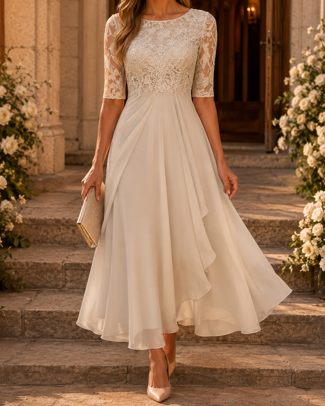 Rosa – The Flattering Lace Midi Dress (kopie)