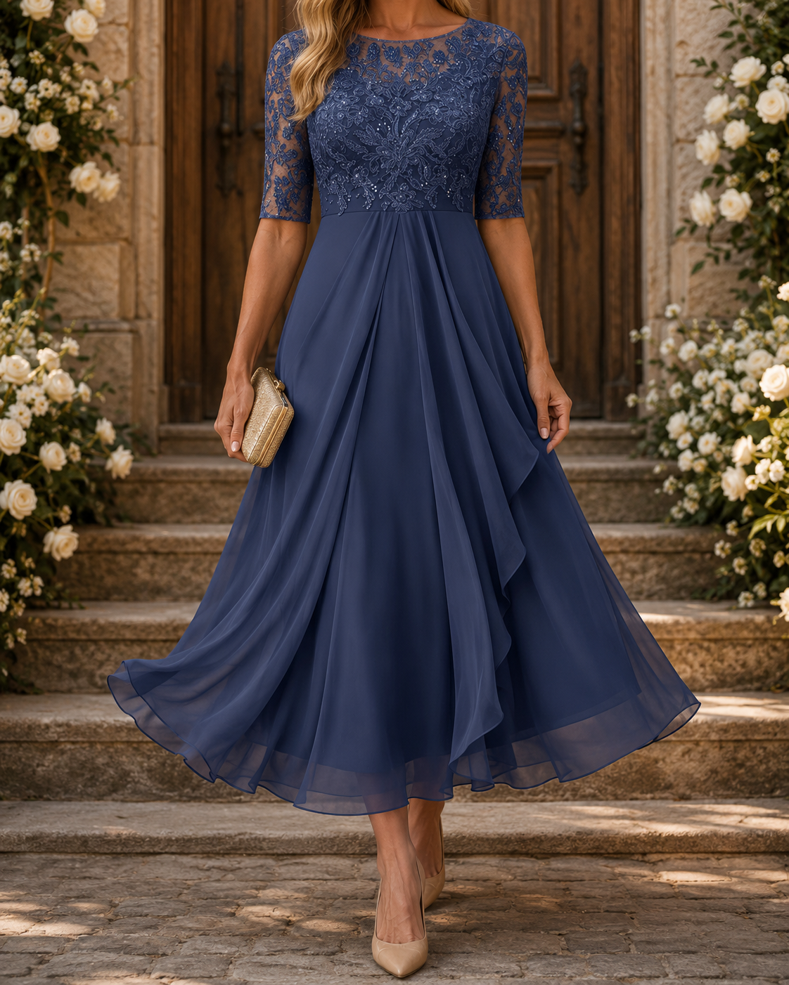 Rosa – The Flattering Lace Midi Dress (kopie)