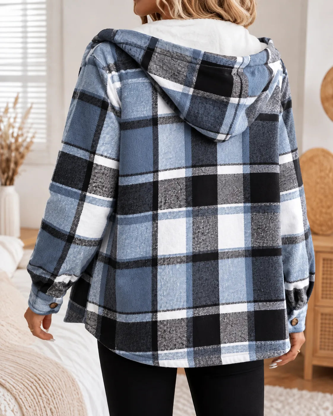 Harper | Cozy Plaid Hooded Shacket