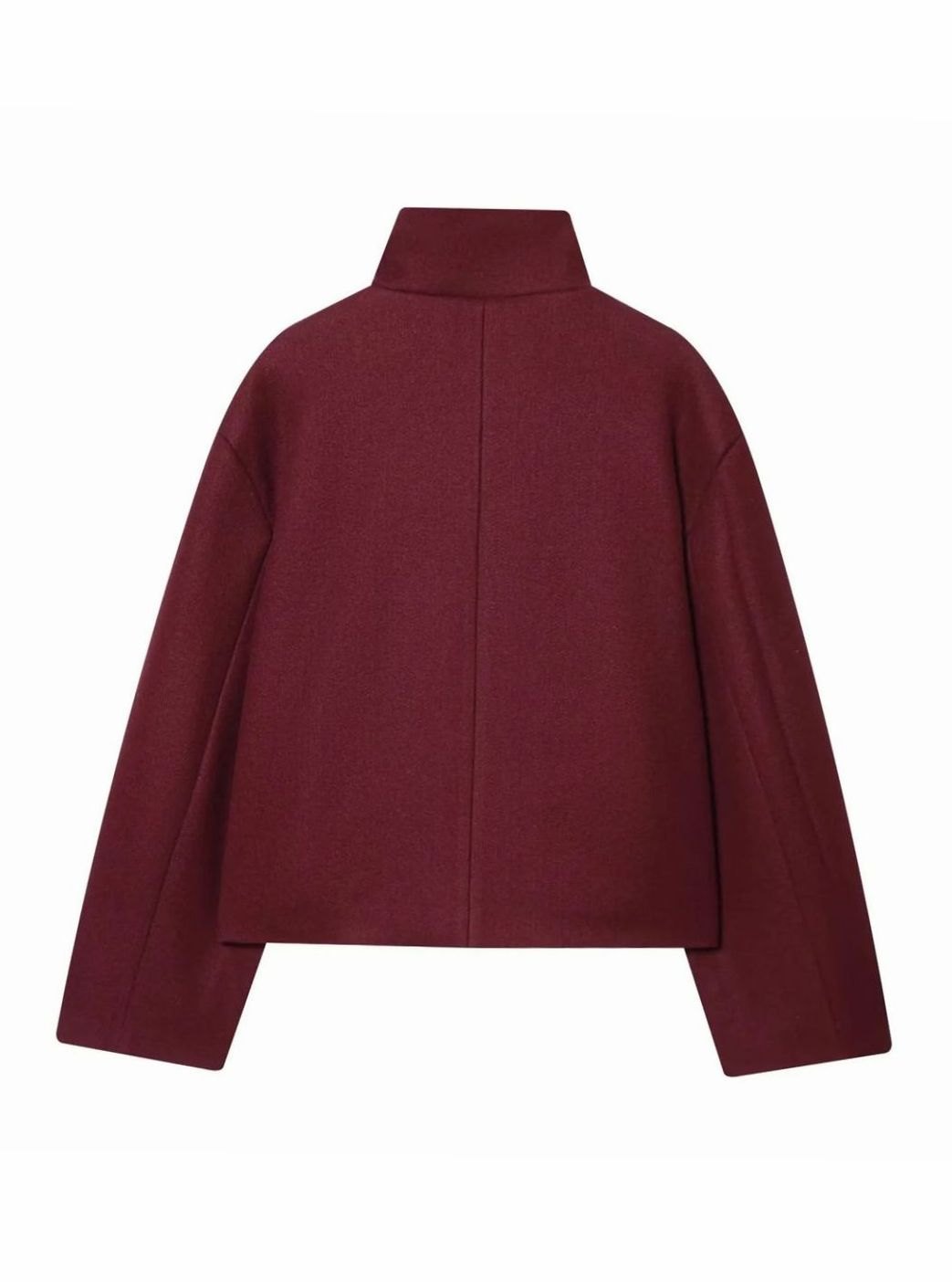Elise | Elegant Cropped Wool Coat with Asymmetric Button Front