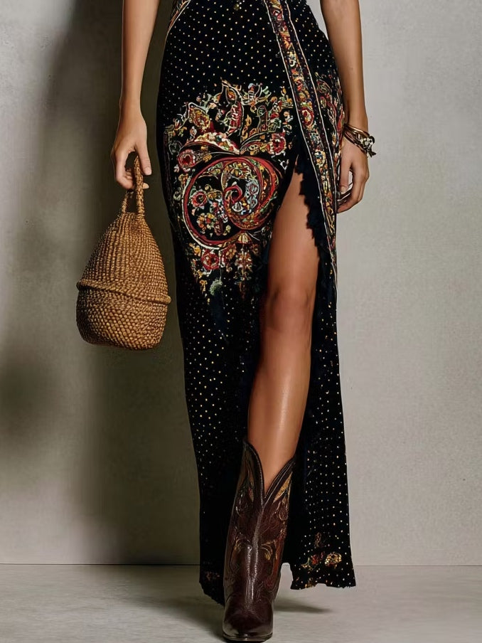Ava | Bohemian Printed Midi Dress for Women
