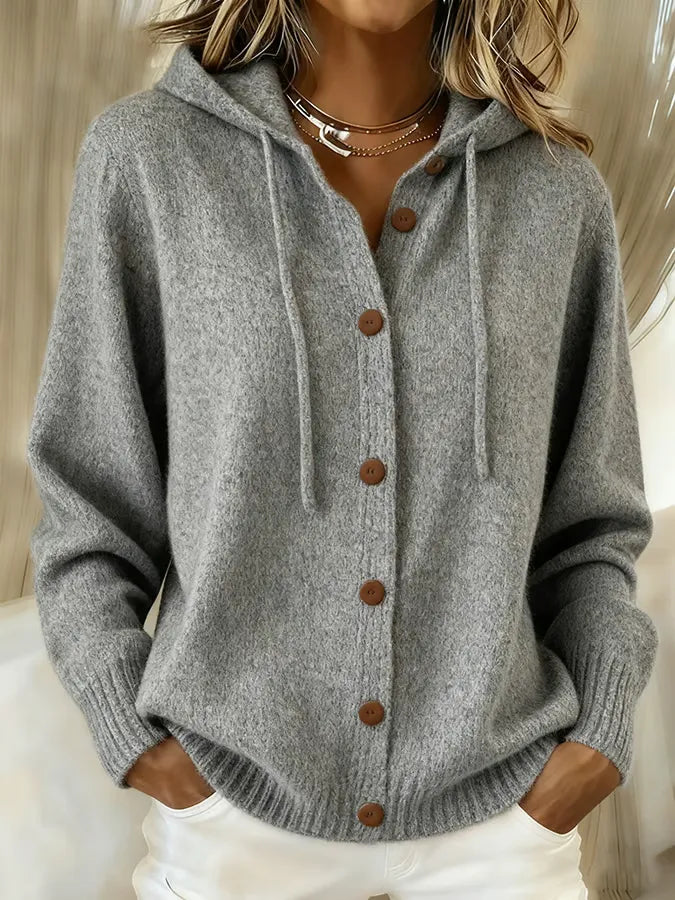 Begoña | Hooded Button Knit Cardigan