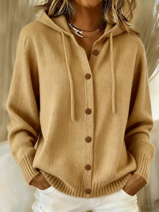 Begoña | Hooded Button Knit Cardigan
