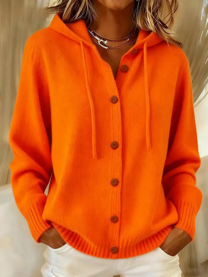 Begoña | Hooded Button Knit Cardigan
