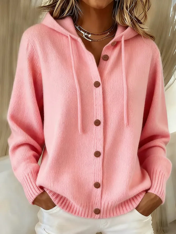 Begoña | Hooded Button Knit Cardigan