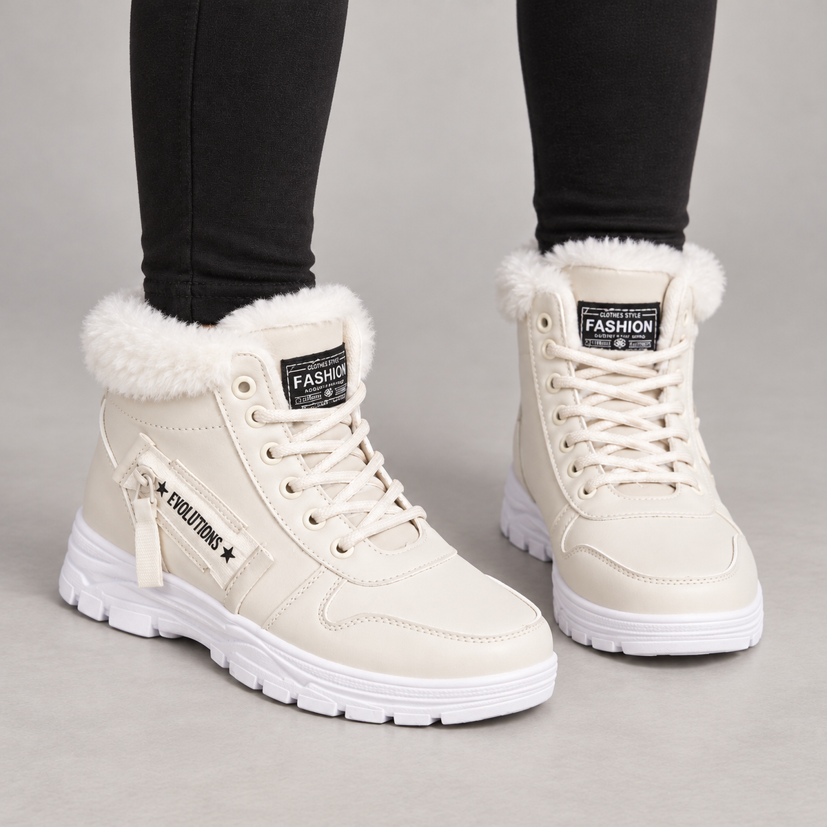 Warm Women's Winter Ankle Boots with Plush Lining