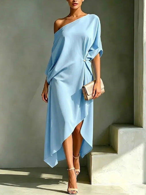Camila | Elegant Asymmetric Midi Dress for Women
