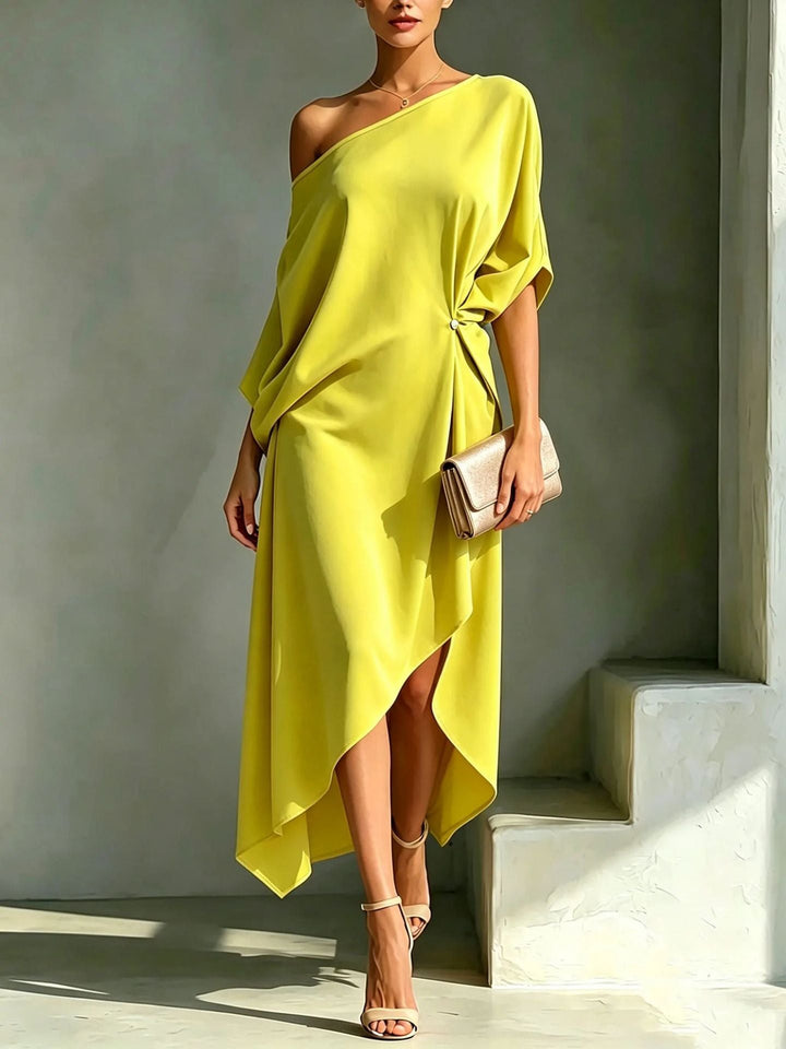 Camila | Elegant Asymmetric Midi Dress for Women