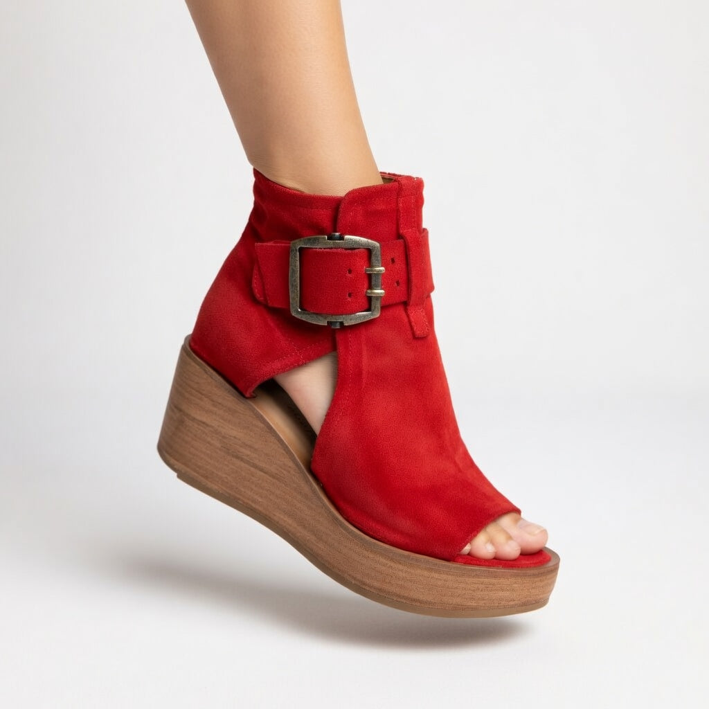 Victoria™ | Open-toe Wedge Boots in Modern Style
