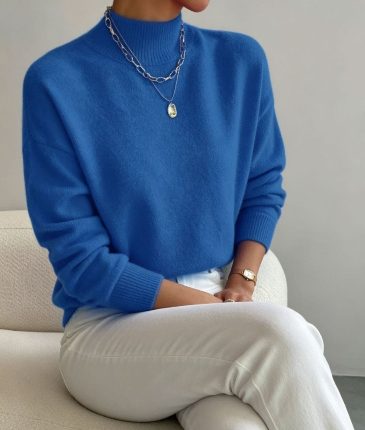 Lucinda Cashmere-Feel Mock Neck Sweater