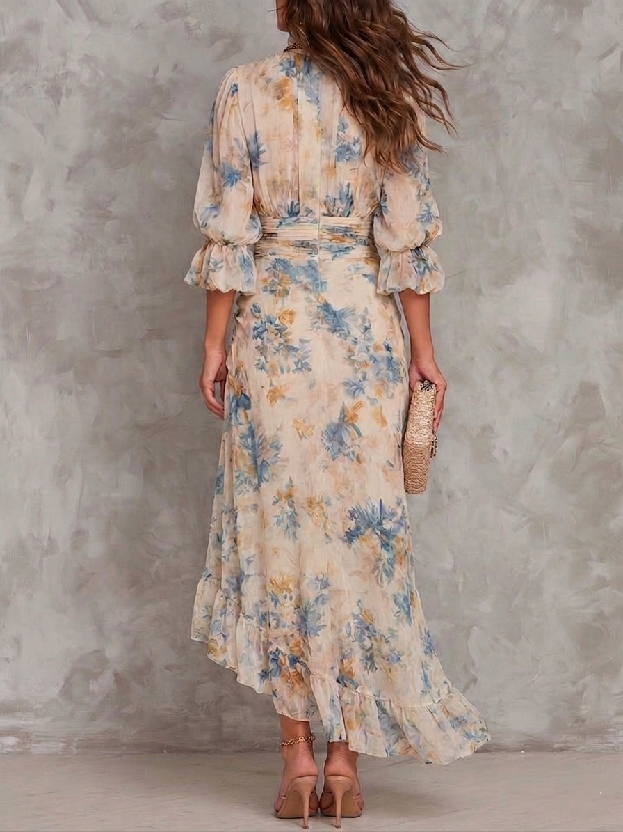 Cassia | Floral Chiffon Maxi Dress for Women