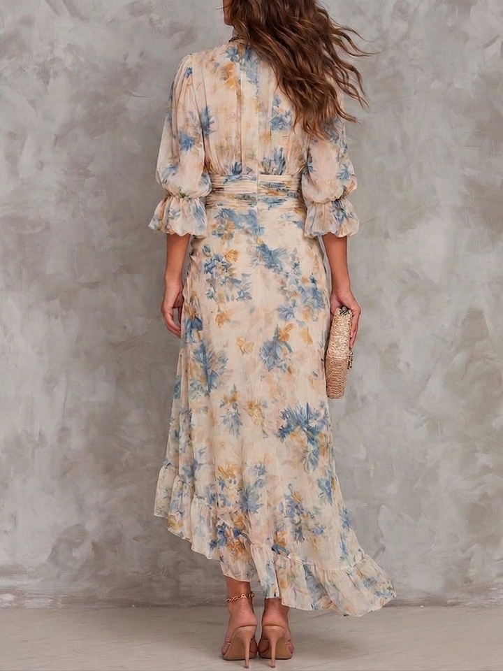 Cassia | Floral Chiffon Maxi Dress for Women