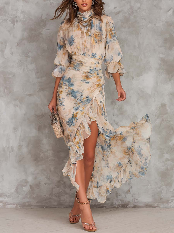 Cassia | Floral Chiffon Maxi Dress for Women