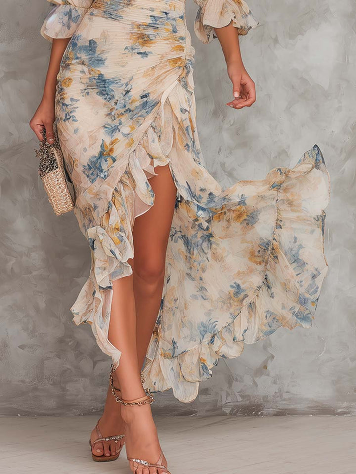 Cassia | Floral Chiffon Maxi Dress for Women