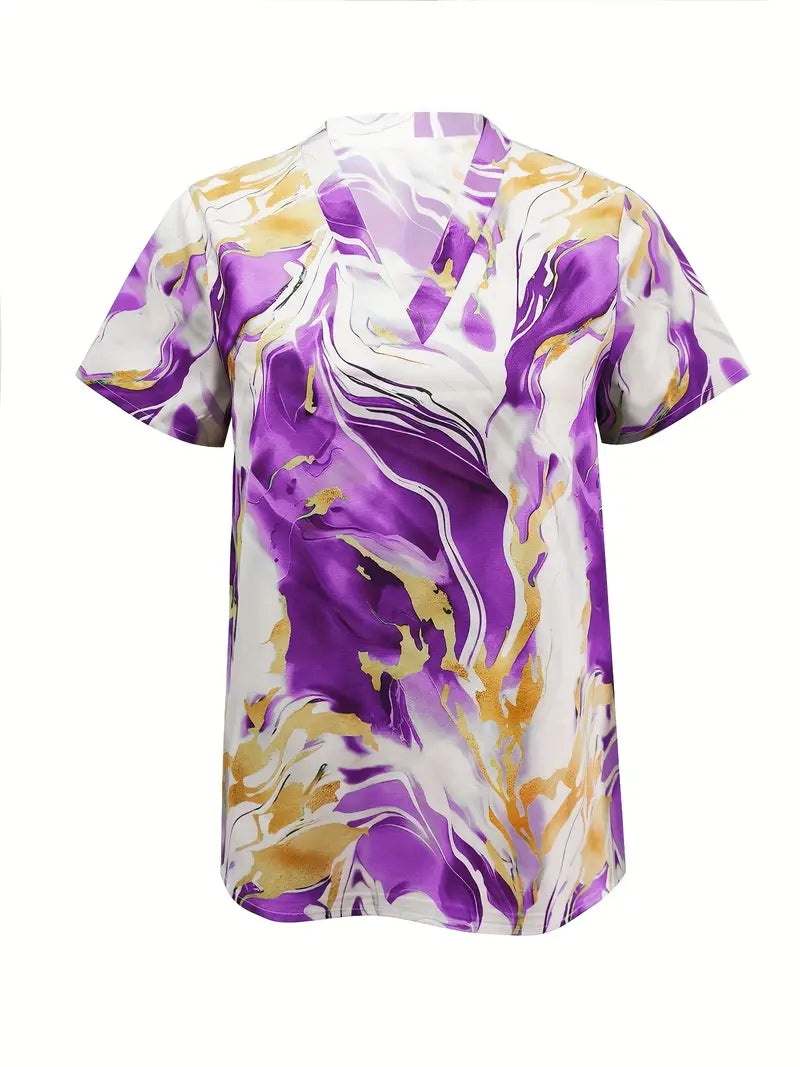 Mildred™ Marble Print Short Sleeve Shirt