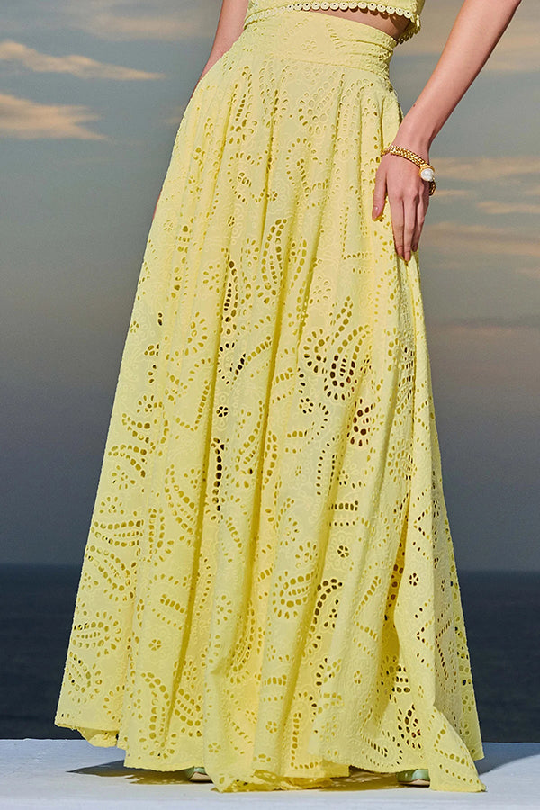 Larissa™ Embroidered Top & High-Waist Maxi Skirt Set
